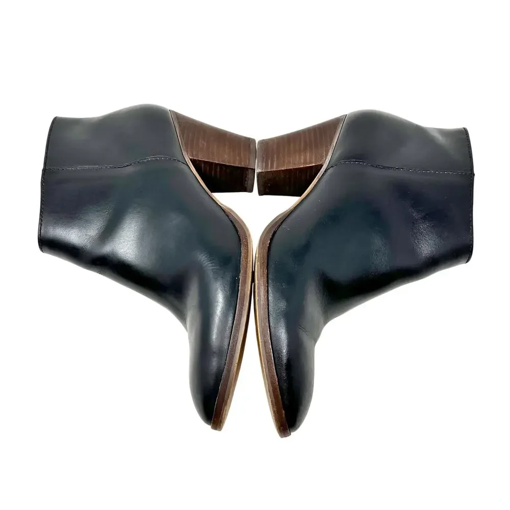 J.Crew Laine Ankle Boots size 7.5 Black Leather